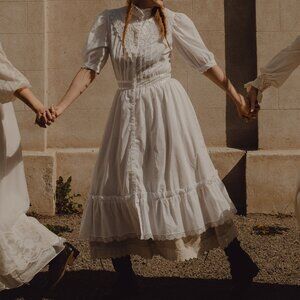 Gunne Sax Midi Ruffle Dress
